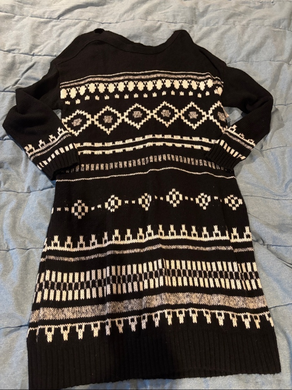NWT Old Navy Black and White Fair Isle Sweater Dress